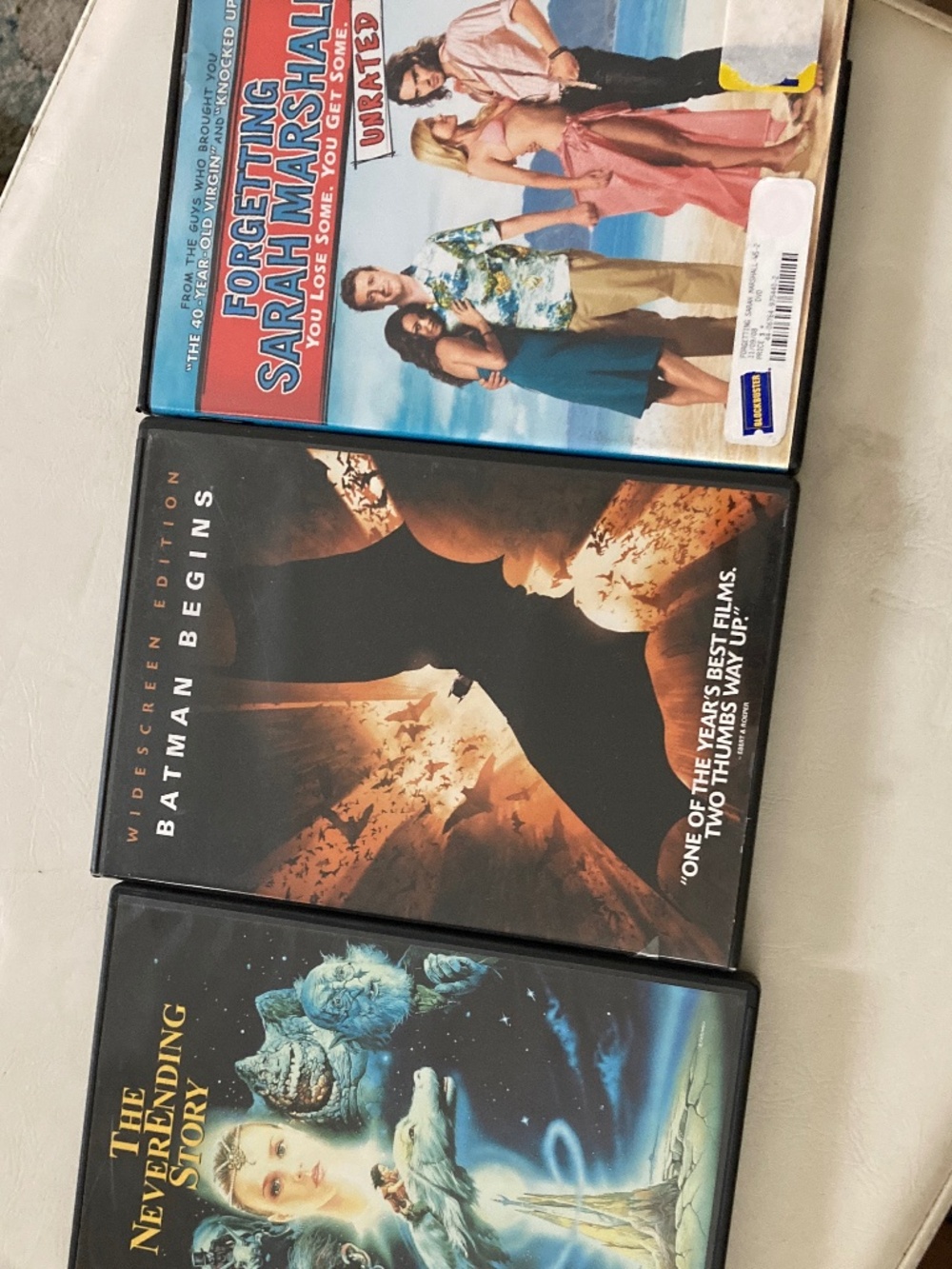 DVDs - Neverending Story, Batman Begins & Forgetting Sarah Marshall